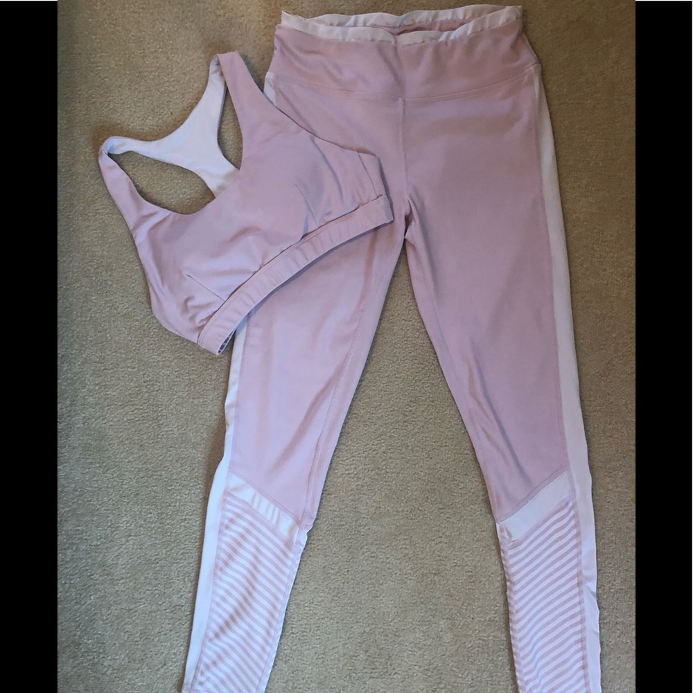 Leg Republic - Pink stripe leggings and top